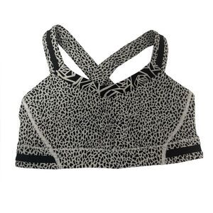 lululemon "Cheetah" Print Black & White Sports Bra Size 6